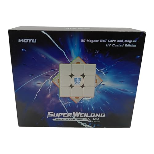 Image of HAWKISTER All Ages Moyu Super Weilong 3X3 Magnetic Cube (20-Magnetic Ball-Core UV Coated)