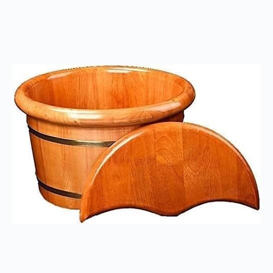 Tinaja de Baño de Pies de Madera Natural para Spa y Masaje
