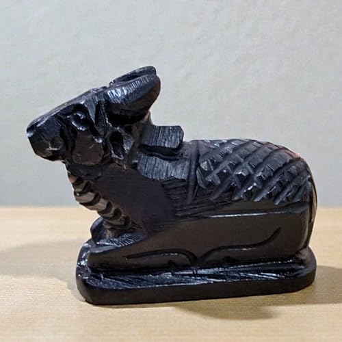 Estatua Nandi de Mármol Negro 3 Pulgadas 290g Artesanal miniatura 4