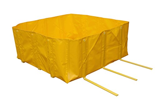 ENPAC IBC Berm, 5'x5'x2', Yellow, Easy and Fast Setup, Removable 2' Aluminum Brackets, Compact Storage, Drive-over Capabilities, PVC