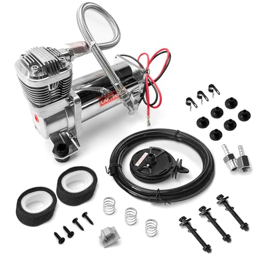 MILLISEC 200 PSI Air Suspension Compressor Kit Fits All 12v Vehicles Like Semi/Pickup Trucks 4Permanent Magnetic Motor Heavy Duty Air Compressor