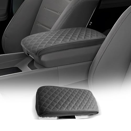 CDEFG for Hyundai Santa Fe 2024 2025 2026 MX5 Center Console Cover Armrest Box Cover for Santa Fe Accessories Arm Rest Protector Santa Fe SE/SEL/XRT/Limited/Calligraphy (Black Leather)