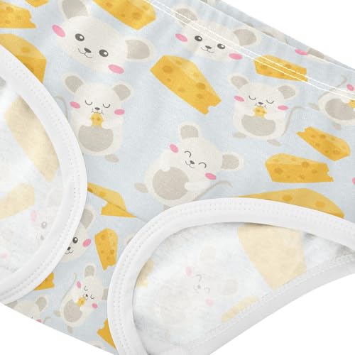 Little Girl Underwear Toddler Panties Kids Undies Mouse Cheese Soft Cotton Briefs 2T-8Y4