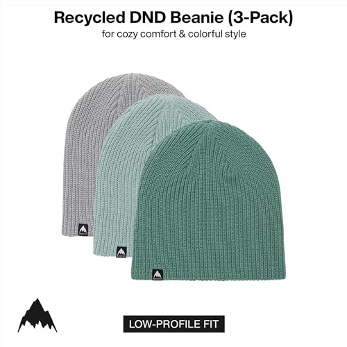 Image of Burton Kids' 3-Pack Recycled DND Beanie - Unisex Warm Winter Knit Hat for Boys & Girls - One Size