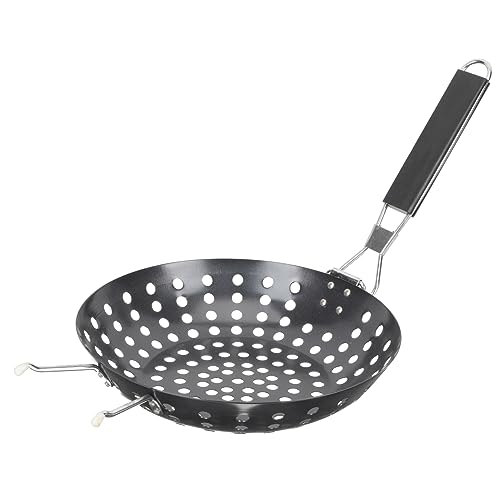 ifundom Placa De Parrilla Fiesta Acero Accesorios De Parrilla Ligero Para Carne Carbón Parilla Cocinando No Parrilla Casera Sartén Al Aire Parrilla Con Agujeros Negro Planchar