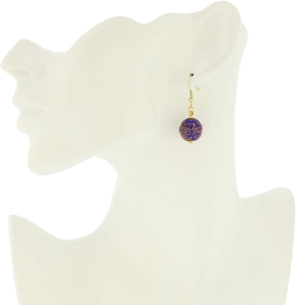 Glass Of Venice Murano Glass Starlight Disk Earrings - Navy Blue