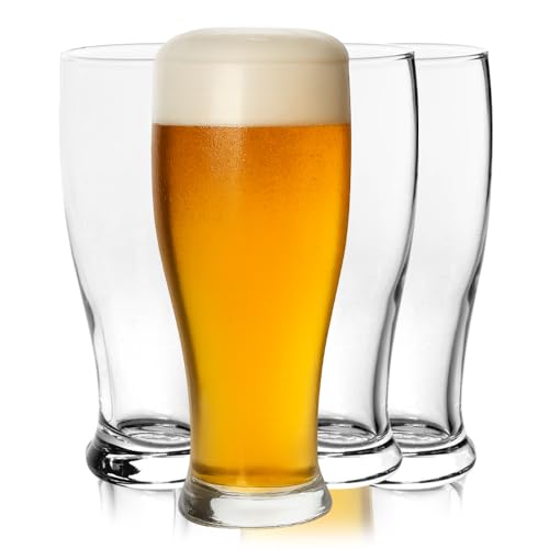 MAURY'S IL NUMERO UNO DEL RISPARMIO Set Bicchieri Alti per Birra - Vetro Trasparente, 330 ml, Eleganti, Calici Adatti per Birra e Cocktail - Diametro 6,5x16,5H cm