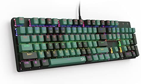 HUO JI 104-Key Wired Mechanical Keyboard- LED Backlight, Multiple Backlight Modes, Two-color Keycaps, Green Axis Mechanical Switches-Camouflage Color