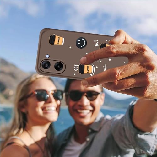 Image of Amazon Brand-Solimo Coffee Theme Mobile Back Cover for OnePlus Nord CE5 5G | Cute 3D Coffee Mug & Smile Design | Anti-Slip Matte Finish | Shockproof & Lightweight Case - Brown