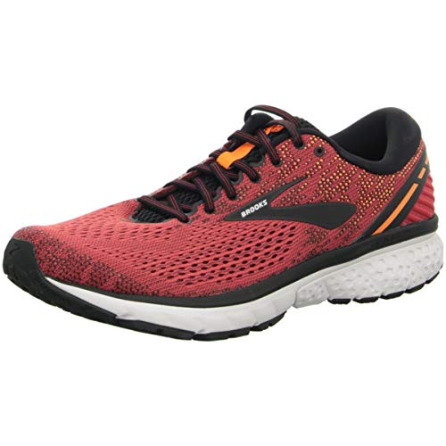 Brooks Mens Ghost 11 Running Shoe – Red/Black/Orange – D – 9.5