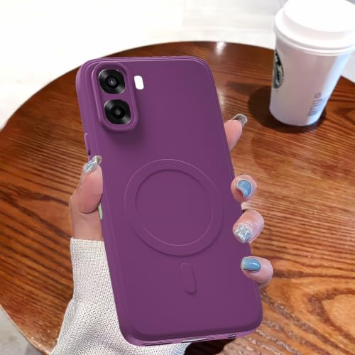 Image of Pikkme Back Cover for Oppo A6X 5G Soft Matte Silicone Mag-Safe Design (Mag-Safe Not Support) Camera Protection | Slim Fit Bumper Cover (Purple)