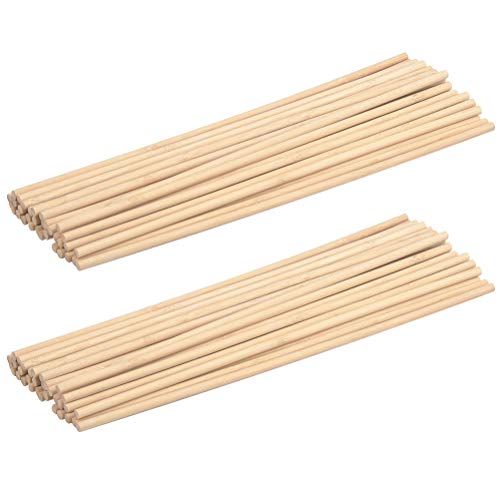 OFNMY 60pcs Varillas de Madera Redondos Madera Manualidades para Decoraciones para Proyectos...