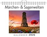 Märchen- & Sagenwelten: Wandkalender 2026, Kalender DIN A4 quer, Monatskalender im Querformat mit Kalendarium, das perfekte Geschenk - Louis Becker 