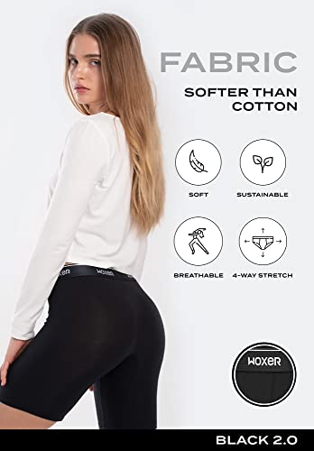 Image of Woxer Womens Boxers - Biker 9 inch Boy Shorts Underwear for Women, Modal Boxer Briefs, Chafe Free, Womens Underwear