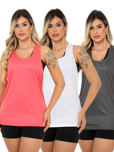 Kit 3 Regata Feminina Nadador Fitness Academia (Sortidas, G)