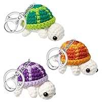 Rebanky 3 Pezzi Portachiavi Tartaruga Uncinetto Tartaruga Peluche Portachiavi Uncinetto Animali Regalo tartaruga per Bambini e Bambine