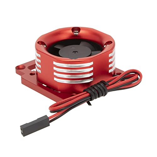 Image of DKKY RC Motor Cooling Fan Heatsink 21000 RPM for Traxxas 1 /8 4WD Sledge Motor with LED Light, Red