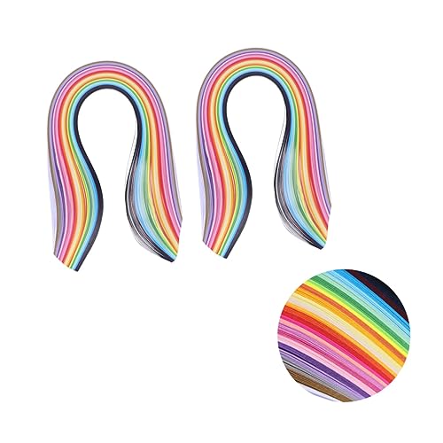 Housoutil 520 Paper Strips Sticks Birthday Textured Paper Colored Scrapbook Vellum Paper Quilling Craft Paper Material Making Crafts Construction Paper Assorted Colors