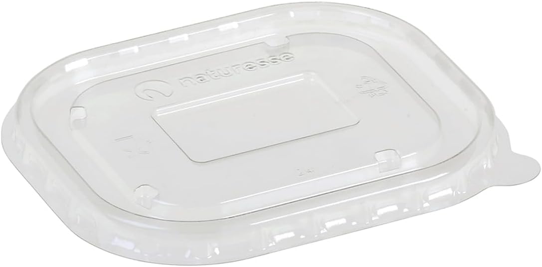 100 Salatschale to go mit Deckel braun eckig 375 ml 12,5x10,5x5cm I Recycelbare Feinkostbecher Schalen Kraftkarton Verpackung mit Innenbeschichtung I Deckel aus recyceltem PET