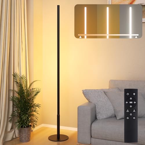 PreeOtti Lampada da Terra, Lampada Moderna con Telecomando, Dimmerabile