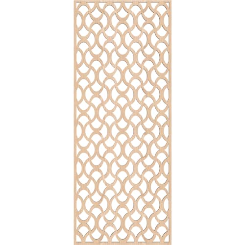 Image of Resort Decorative Pierced Fretwork Wood Wall Panels, 11 3 /8 inchW x 29 3 /8 inchH x 1 /4 inchT, Red Oak