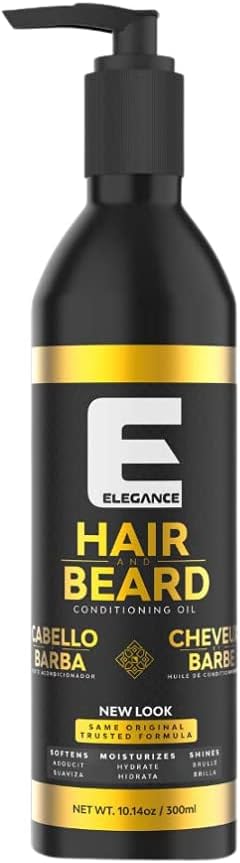 E Elegance Hair & Beard Conditioning Oil, 10.1 Oz, Enriched with Aloe Vera, Hair Oil that Promotes Healthy Hair and Beard Growth, Reduces Itching