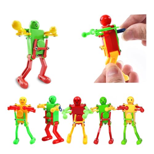 MQIONGJOOY 12 Pcs Funny Spring Wind-up Dancing Toy Set, Kids' Role Playing Robot Figures for Easter Egg, Christmas, Party Favors