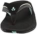 Reef Women's Sandals, Girls Slap 3, Black/Black/Aqua, 6