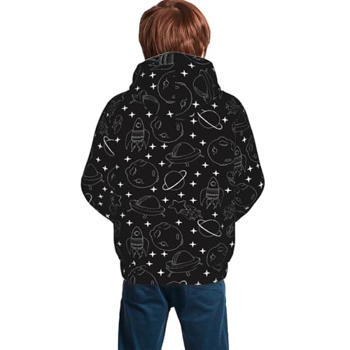 Spaceship Kid Hoodies Boys Sweatshirts Girls Pullover with Pocket4