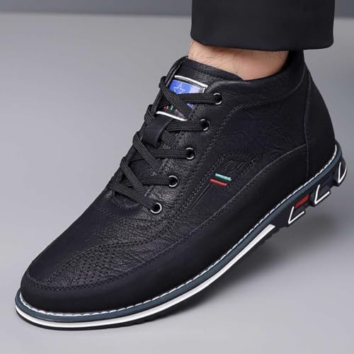 Image of Men's Casual Dress Boots Motorcycle Boots Plus Size Ankle Boots Lace Up Fashion Leather Boots Business Wedding Party Shoes