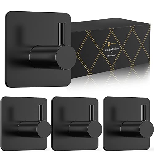 Perfectosan® | Handtuchhalter ohne bohren | Klebehaken | Modell Valerio | Haken | Handtuchhaken | Bademantelhaken | 4 Stück | 100% rostfrei Cover