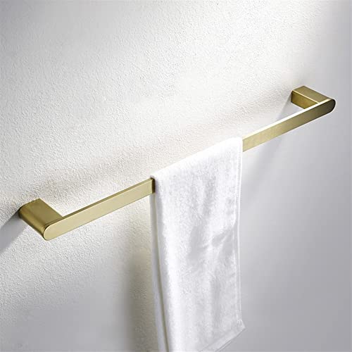 Porte-serviettes salle de bain anti-rouille barre simple or brossé 50 cm en acier