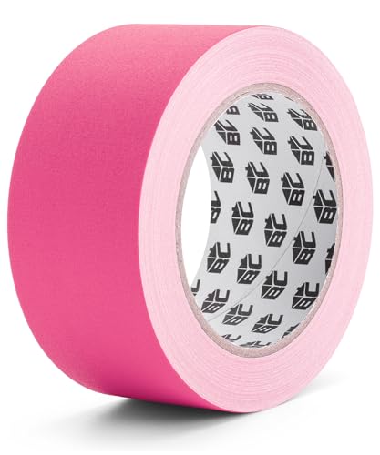 Bates- Gaffers Tape 2 Inch x 23 Yards, Pink Gaffer Tape 2 inch, Polyethylene-Coated Cloth, Non-Reflective, No Residue