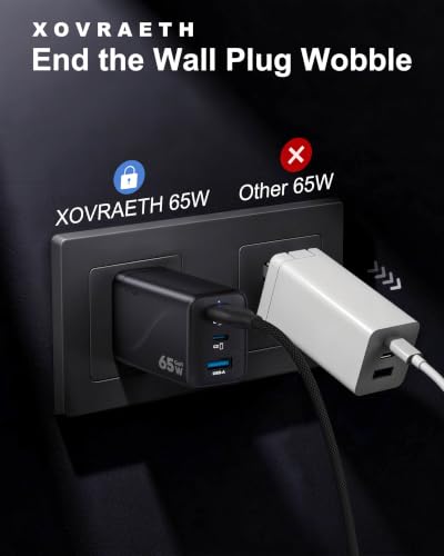 Image of Super Fast 65W GaN USB-C 3-Port Foldable Charger for Samsung S26 Ultra /S26 /S26+ /S25 Ultra /S25 /S24 Ultra /S24 /S23 Ultra /S22 Ultra, iPhone 17 /16 /15 /14 /13 /12, MacBook Pro /Air & iPad Pro