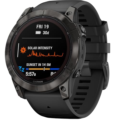 Image of Garmin Fenix 7X Pro Sapphire Edition Smartwatch with Band, 51 mm Case, Carbon Gray /Black