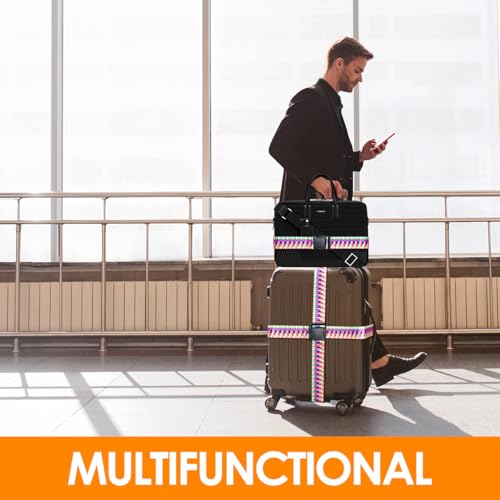 Image of Gutsdoor Colorful 2 Pack Luggage Straps for Suitcases Travel Belt Connector Holds Suitcase Add a Bag Premium Accessories Unique Adjustable Strap