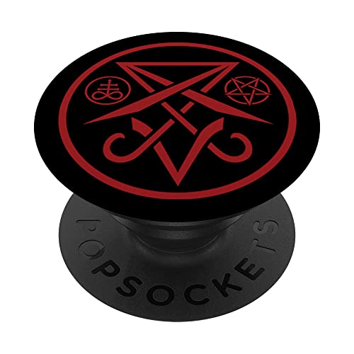 Satanic Sigil of Lucifer with Pentagram and Leviathan Cross PopSockets PopGrip Interchangeable Cover