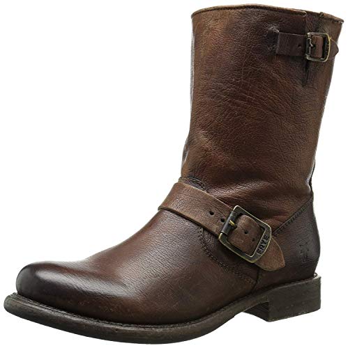 FRYE Women's Jenna Engineer Boot, Cognac - "Brush Off" Leather, 7.5 M US