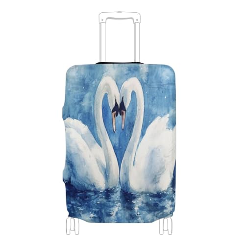 Joisal Swan Couple Blue Suitcase Cover Fit 18-32 Inch Suitcase Identifiers