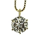 [Diamond-Luxy] 1カラット ダイヤモンド ネックレス 一粒 1.0ct K18 イエローゴールド 6本爪 鑑別書付 保証書付