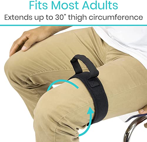 vive thigh lifter strap 2 pack - pull up assistance band - medical equipment padded wrist tool for leg movement - transfer device for limited mobility knee recovery - for elderly senior amp disabled