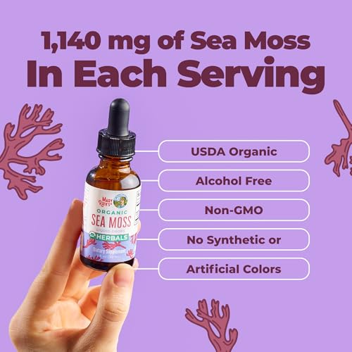 Image of MARYRUTH'S Organic Irish Sea Moss Liquid Drops | Chondrus Crispus | Wild Harvested | Organic Irish Moss Formulated for Adults & Kids Ages 14+ | Unflavored | Sugar Free | Vegan | Non-GMO | 1 Fl Oz