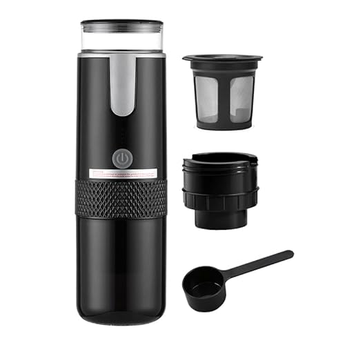 HSTYAIG Portable Electric Espresso Machine 15 Bar USB Rechargeable Coffee Machine Mini Electric Coffee Maker Compatible with Large Capsule & Ground Coffee for Camping, Travel, Office