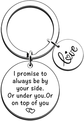 TTOVEN Anniversary Keyring Gifts for Him Her Valentines Day Gifts for Boyfriend Husband Girlfriend Wife I Promise to Always Be by Your Side Birthday Christmas Gifts I Love You Gifts for Him