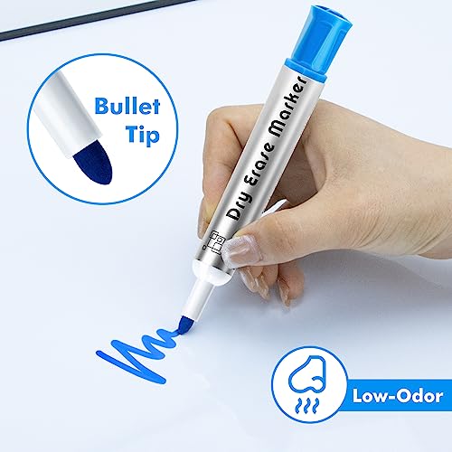 maxtek Whiteboard Markers Bullet Tip, Dry Wipe Pens for White board Flip Chart Low Odor Whiteboard Pens - Image 2