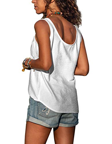 Diosun Women's Button Down Tank Tops Scoop Neck Sleeveless T Shirts Blouses Loose Fit with Pocket2