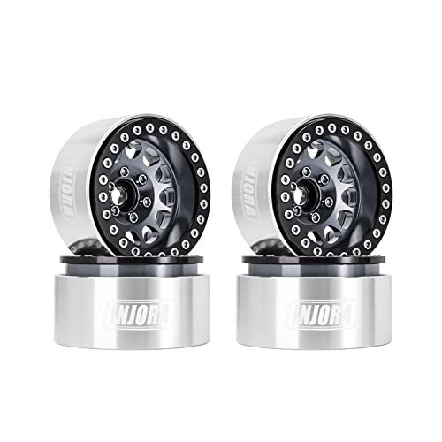 INJORA 1.9 Beadlock Wheel Deep Dish Negative Offset 10.4mm Wheel Rim for 1/10 RC Crawler Auto Axial SCX10 90046 AXI03007 TRX4 VS4-10 Gen8 MST...
