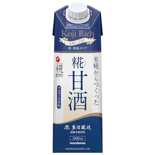 マルコメ プラス糀 米糀からつくった糀甘酒LL 無塩タイプ 糀リッチ粒 1000ml ×6本 あまざけ 無添加 砂糖不使用 アルコールフリー 栄養補給