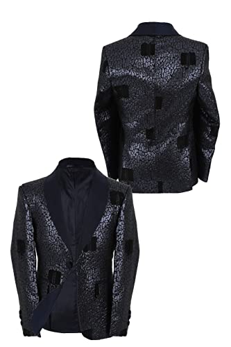Esmoquin de jacquard exclusivo para niñas traje de gala azul navy alta sastrería infantil 3