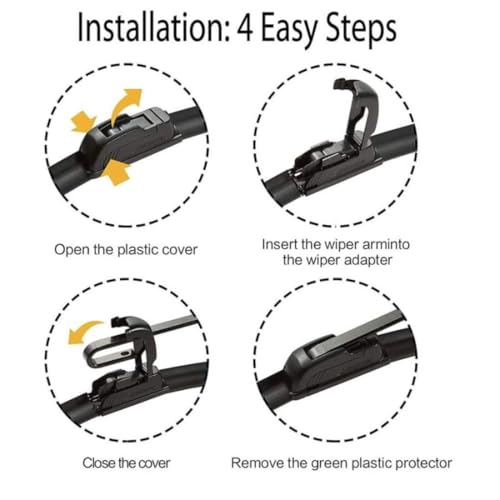 Image of Frameless Rubber Car Wiper Blades Set of 2 Compatible with (Maruti Alto (2010-2015) (D-18,P-16))